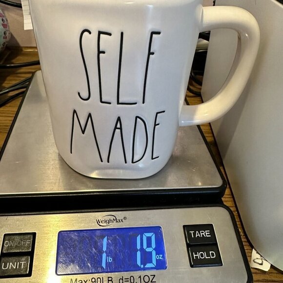 Rae Dunn SELF MADE Mug Ceramic Large Coffee Cup Magenta LL Farmhouse Gift White - Picture 6 of 6